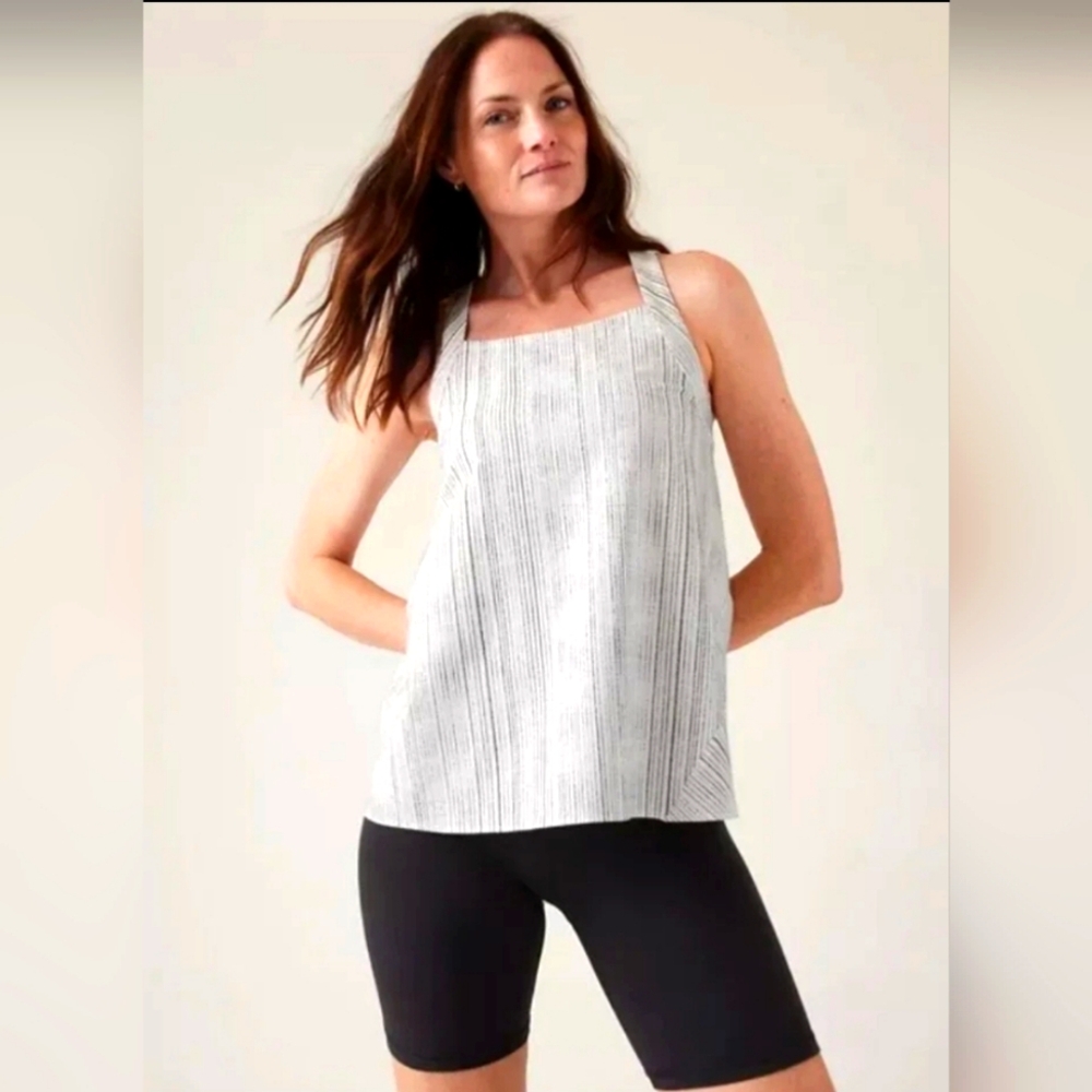 ATHLETA Arrival Tank Amara Stripe Crossback NWT Size: S